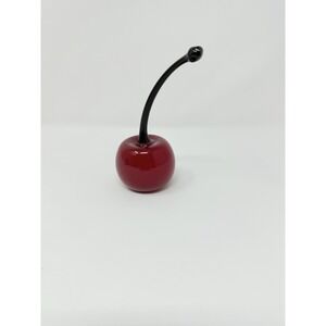 Donald Carlson American Art Glass Small Red Cherry Sculpture Decor Artist Signed